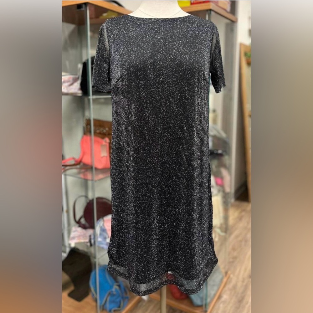 Reitmans Rock & Shine Black Sparkle Mini Dress